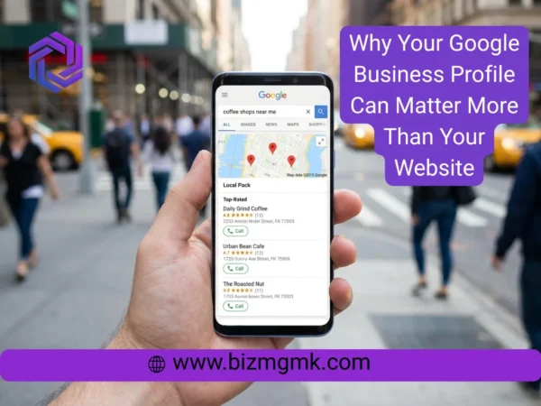 Smartphone screen displaying Google Map Pack results for local businesses.