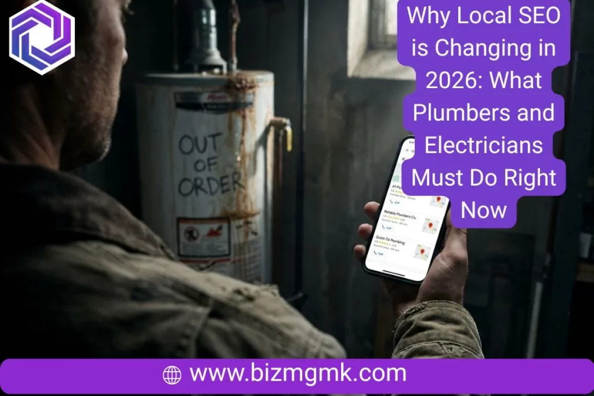 Digital tablet showing an active Google Business Profile dashboard next to electrician tools.